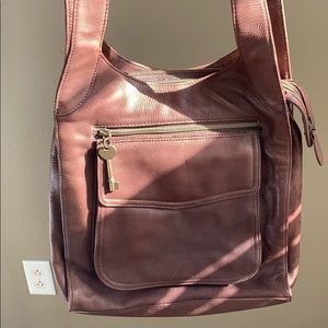 Fossil Vintage Pebbled Leather Shoulder Handbag